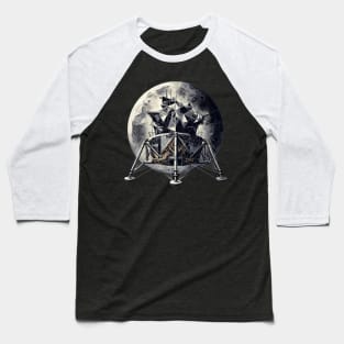 Lunar Geometry | Abstract Moon Lander Tee | Celestial Voyage Apparel Baseball T-Shirt